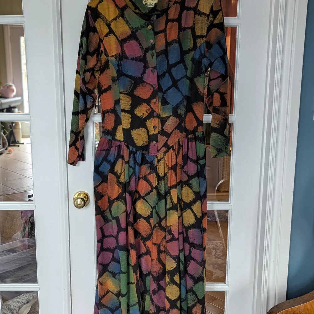 Colorful Geometric Patterned Dress - Picture 1 of 11